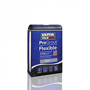 Grey ProGrout 3kg UltraTileFix flexible grout for walls and floors