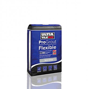 Mid-Grey ProGrout 3kg UltraTileFix flexible grout for walls and floors