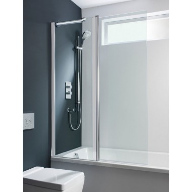 Design Double Bath Screen - Outward Opening by Crosswater Bathrooms