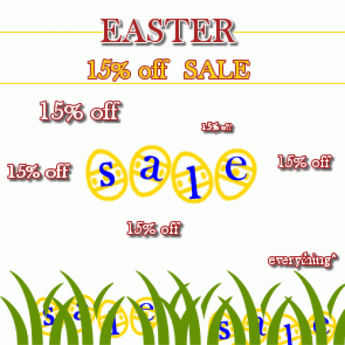 15% Easter Sale Now On!