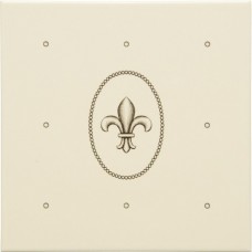 Original Style 7809B Dot Cartouche with Fabergé Fleur de Lis 152 x 152mm | 6 x 6" decorative tile