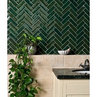 Petite Porcelain Gloss Green Tile 5x15 Ca’ Pietra