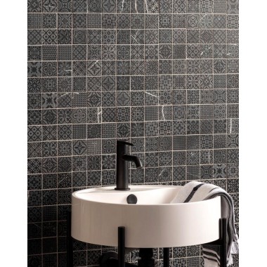 Alto Grey Marble Patterned Mosaic Matt Honed Stone - EW-ALTGMOS - 305x305 Original Style