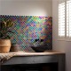 Iridescent Fan Aqua Frosted GW-AQUSCMOSF glass mosaic tile 256x296x8mm Original Style