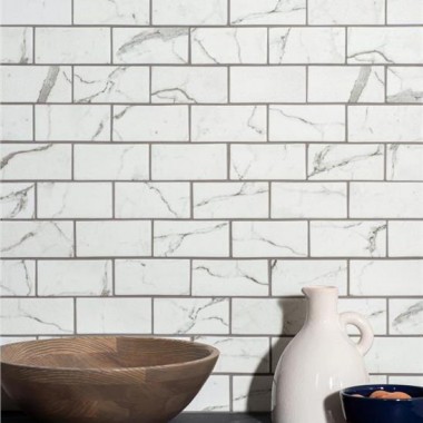 Torcello White Brickbond Recycled Glass GW-TORBBMOS glass mosaic tile 300x300x4mm Original Style