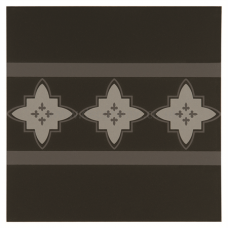 Marrakech Border Light Grey and Dark Grey on Black tile 8014V 151x151x9 mm Odyssey Original Style