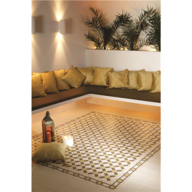 Alhambra Summer Yellow and Regency Bath on White tile 8111V 151x151x9 mm Odyssey Original Style
