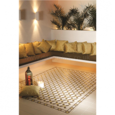 Iberian Border Summer Yellow and Regency Bath on White tile 8112V 151x151x9 mm Odyssey Original Style