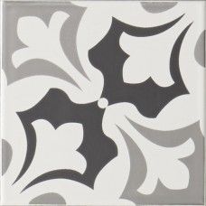 Odyssey Josette Grey on Brilliant White 8509AGR Ceramic tile Glazed 152x152mm Original Style