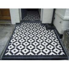 Durham black and Dover white victorian style floor tile design