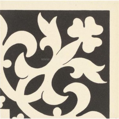 Original Style 6581V black on white Elgin Corner 75 x 75 | 3 x 3" decorative tile