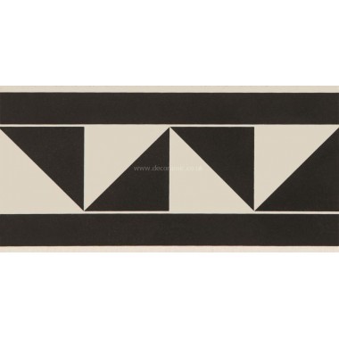 Original Style 7952V black on dover white Gloucester Border 151 x 75 | 6 x 3" decorative tile