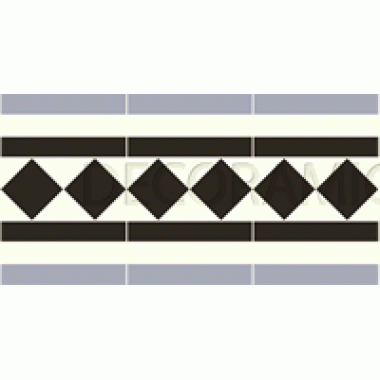 Bronte grey, dover white, black victorian tile border