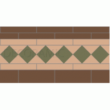 Bronte brown, buff, green victorian tile border