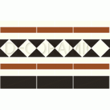 Bronte white, red, black victorian tile border