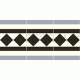 Bronte grey, white, black victorian tile border