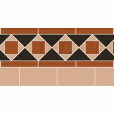 Browning red, buff, black victorian tile border