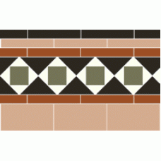 Browning black, buff, red, green, white victorian tile border