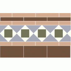 Browning brown, buff, green, white, grey victorian tile border