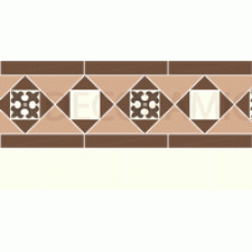 Browning brown, gordon, white, buff victorian tile border