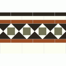 Browning black, white, red, green victorian tile border