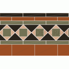 Browning black, red, green, buff victorian tile border