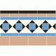 Browning black, buff, blue, white victorian tile border
