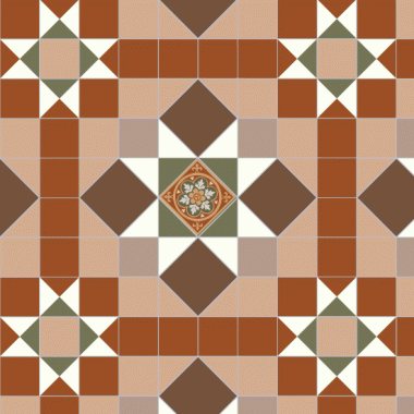 Chatsworth (C) with Wordsworth victorian floor tile design