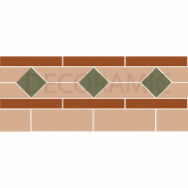 Clare red, buff, green victorian tile border