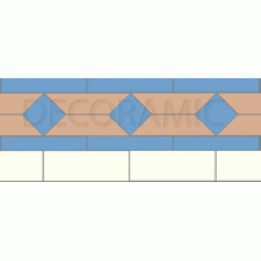 Clare blue, buff, white victorian tile border