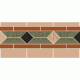 Clare buff, red, green, black victorian tile border