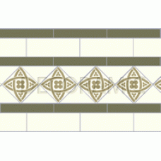 Galway green, white, pale green on white victorian tile border
