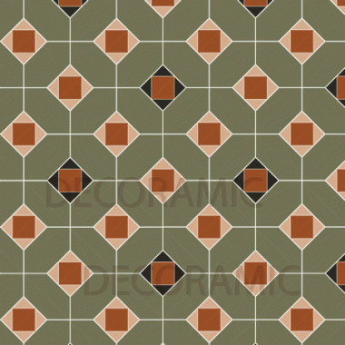 Huntingdon (B) with Clare victorian floor tile design