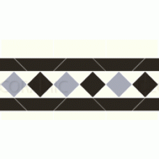 Keats white, black, grey victorian tile border