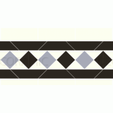 Keats white, black, grey victorian tile border