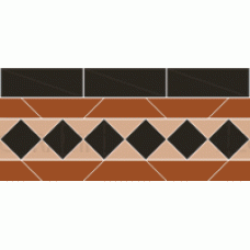 Keats red, black, buff victorian tile border
