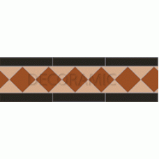 Kingsley black, red, buff victorian tile border