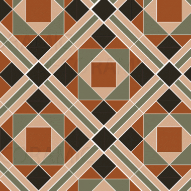 Lindisfarne (B) with Browning victorian floor tile design