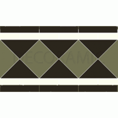Melville black, white, green victorian tile border