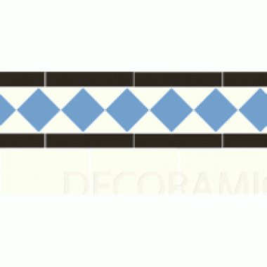 Rochester black, blue, white victorian tile border