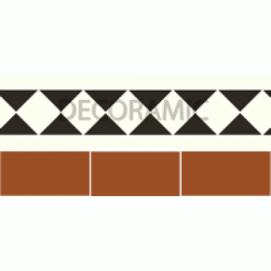 Rochester white, black, red victorian tile border