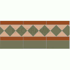 Rochester red, green, buff victorian tile border