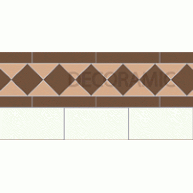 Rochester brown, buff, white victorian tile border