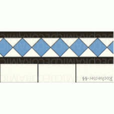Rochester black, blue, white victorian tile border