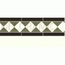 Rochester black, white, green victorian tile border