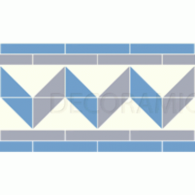 Shelley blue, grey, white victorian tile border