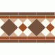 Wordsworth brown, red, buff, white victorian tile border