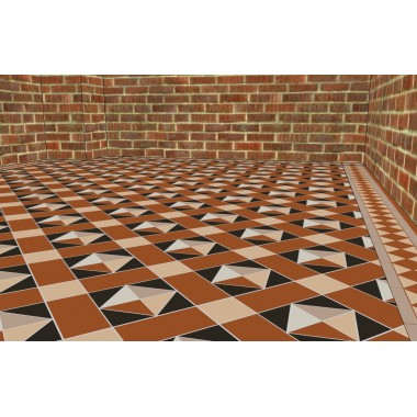 Highclere with Kingsley victorian floor tile design
