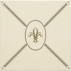 Original Style 7808B Cartouche with Fabergé Fleur de Lis 152 x 152mm | 6 x 6 " decorative tile