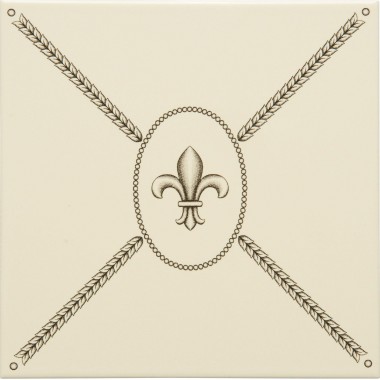 Original Style 7808B Cartouche with Fabergé Fleur de Lis 152 x 152mm | 6 x 6 " decorative tile